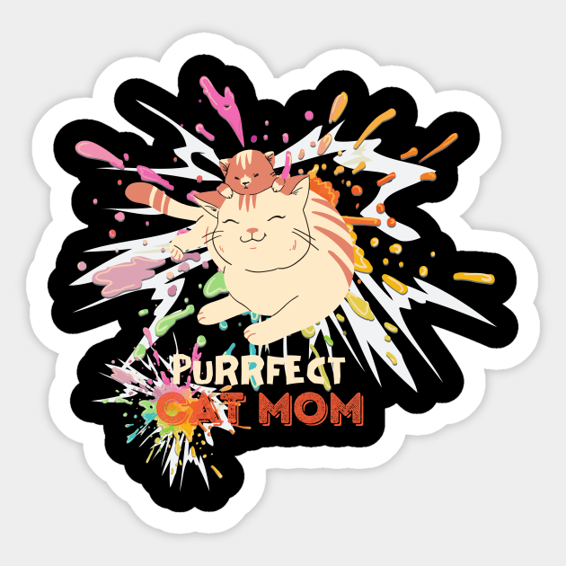 Purrfect Cat Mom With Color Sticker by NICHE&NICHE